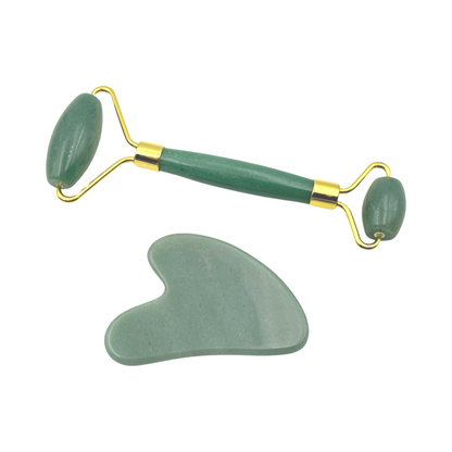 Sett med massasjerulle og Gua Sha