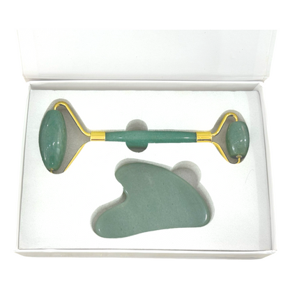 Sett med massasjerulle og Gua Sha