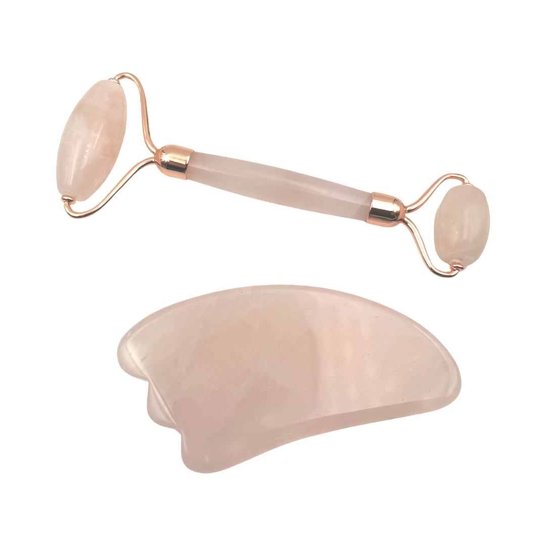 Sett med massasjerulle og Gua Sha