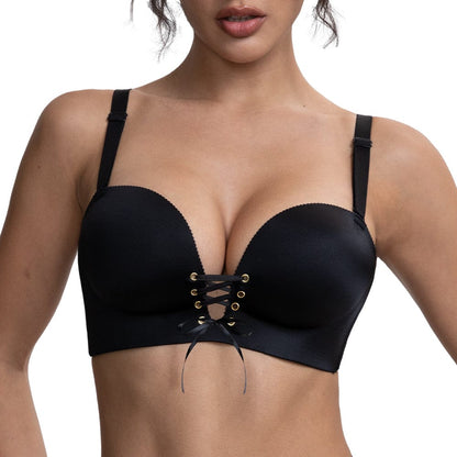 "Add Two Cups" Padded Wireless Plunge Push Up Bra