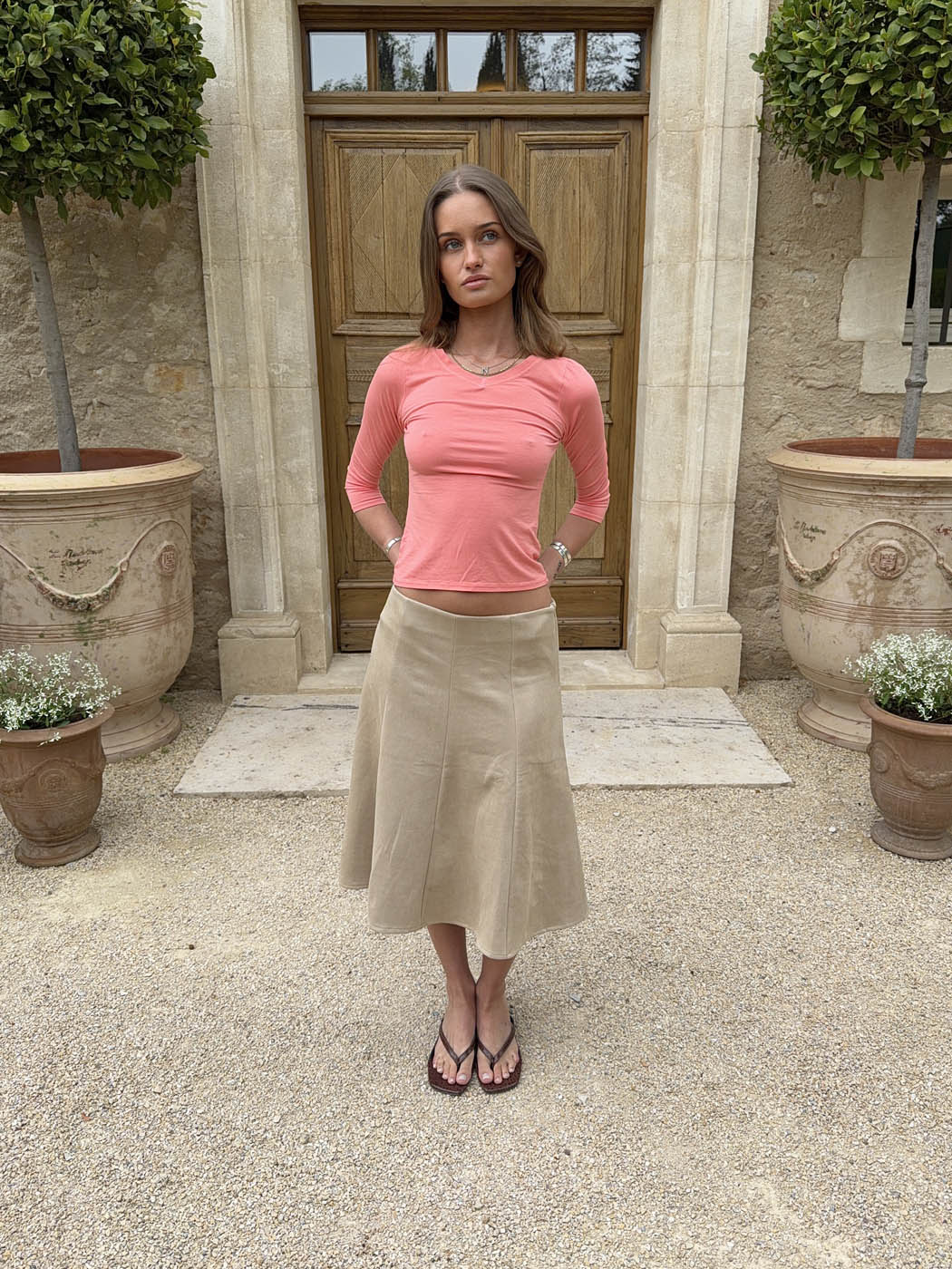 Gemma midi skirt - Beige