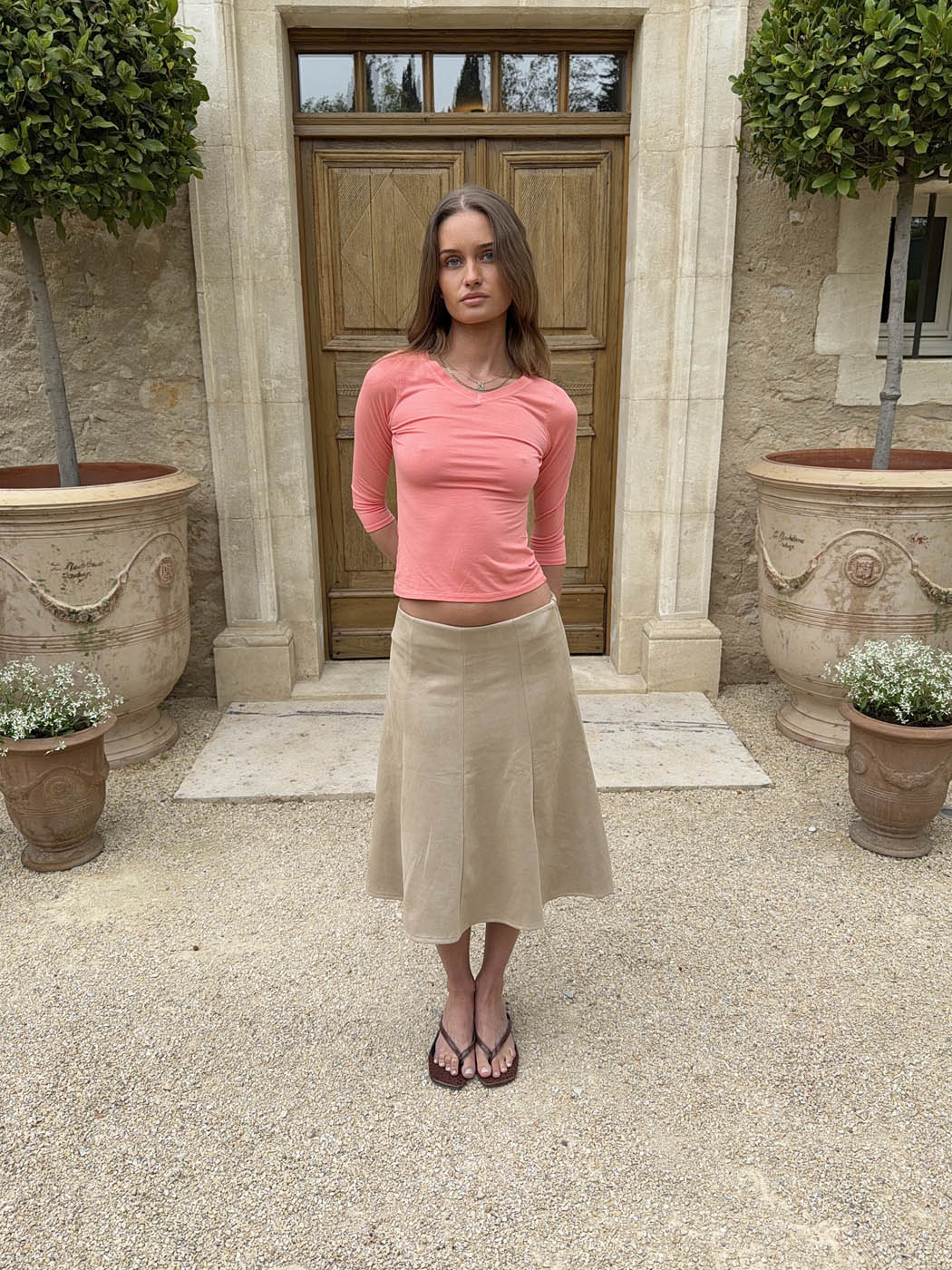 Gemma midi skirt - Beige